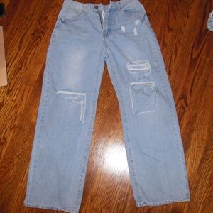 SHEIN Light Blue Ripped Jeans